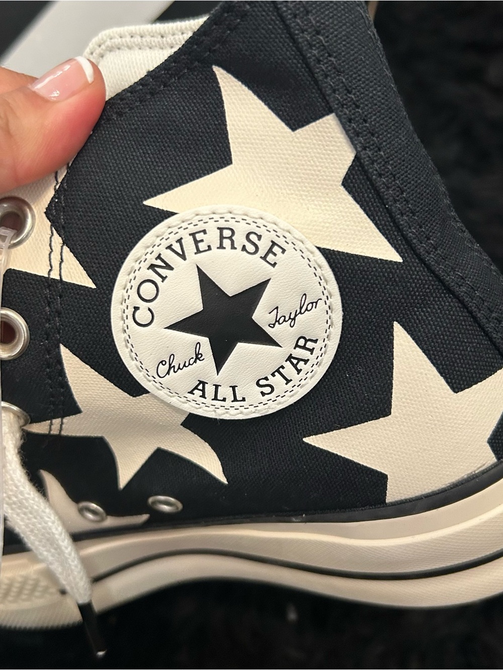 CONVERSE All Star Lift Large Stars lace up shoes sneakers women’s 7 new - Picture 7 of 10